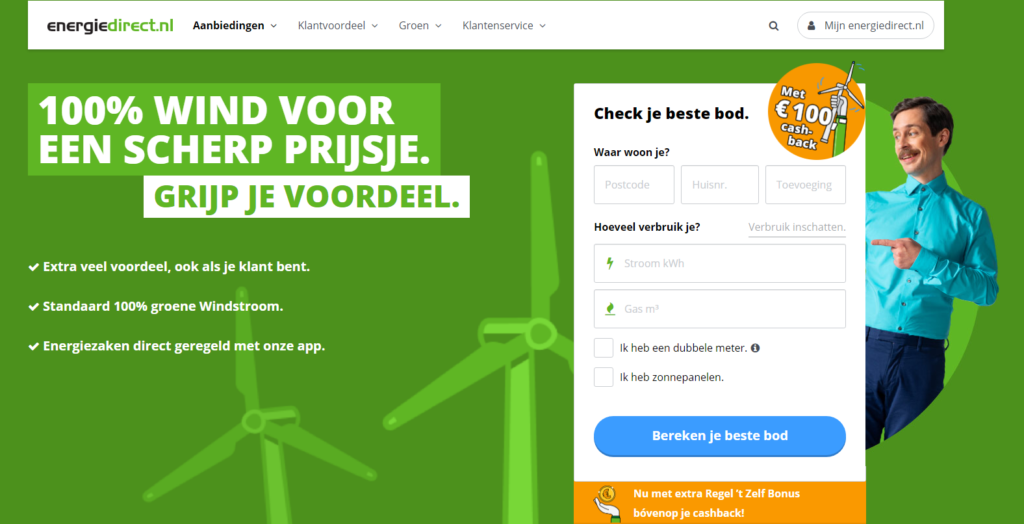 Homepage van Energie Direct